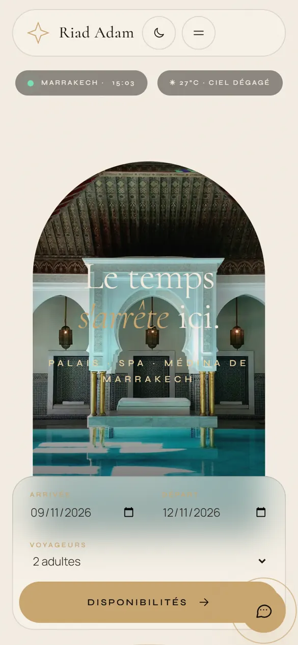 Riad Adam — version mobile