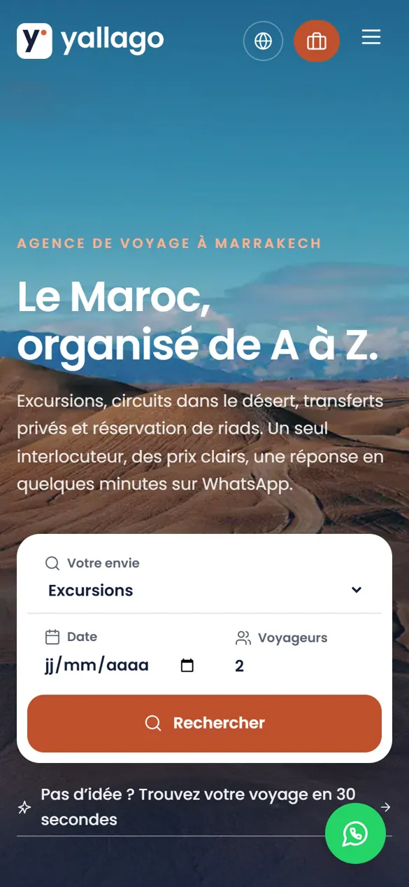 Yallago — version mobile