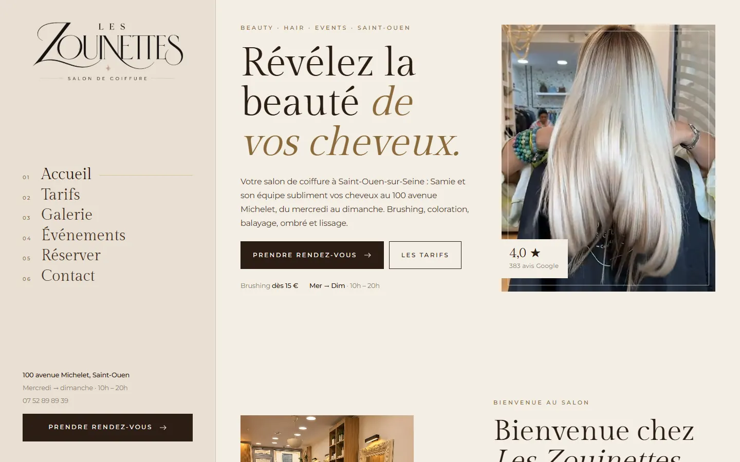 Les Zouinettes — site réalisé par Axiora
